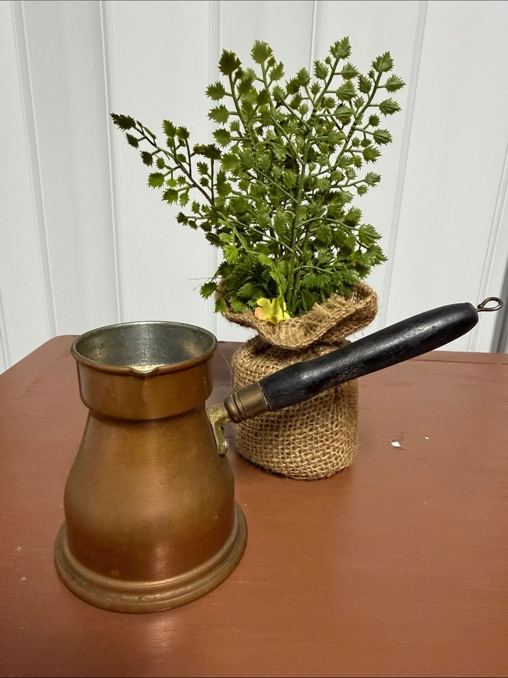 Copper Turkish Coffee Pot with Black Handle - Classic Home Kitchen